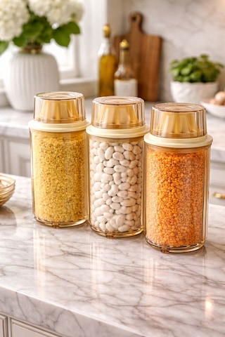 Decorev 3lü Erzak Saklama Kabı Br-6818 1300 Ml Kahverengi