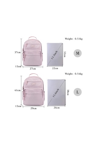 Çok Cepli Okul Sırt Çantası Genç Okul Çantası Sırt Pembe