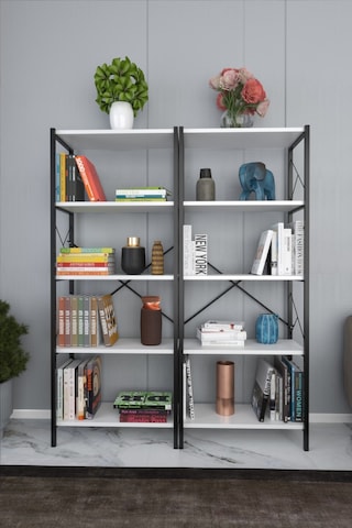 Morpanya Blue Metal Kitaplık 5 Raflı Çok Amaçlı Dosya Kitap Rafı Ofis Salo 001