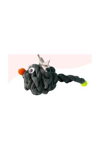 Çıngıraklı Örme Kedi Oyuncağı 9cm Gri