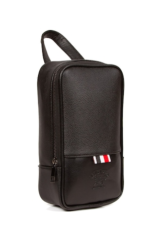 Newish Polo Erkek Deri Portföy Clutch Traş Kozmetik Bakım Ve Günlük El Çantası New168 Siyah