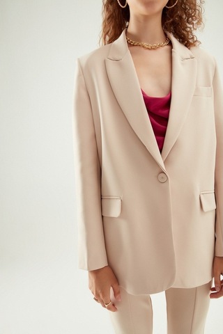 Quzu Blazer Ceket Taş