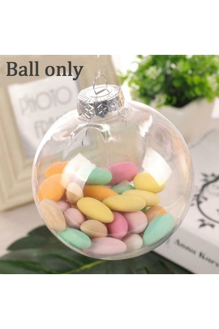 Mufunye 6cm Pe Plastik Şeffaf Doldurulabilir Top, Noel/wedding Dekorasyonu, Gümüş Kapağı, Boş Yuvarlak Ornament