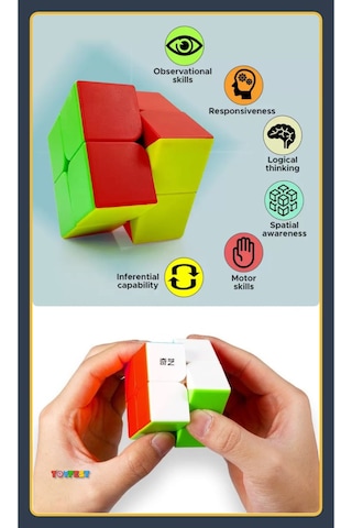 2x2 Qy Speed Zeka Küpü Stickersız Akıl Küpü Rübik Küp