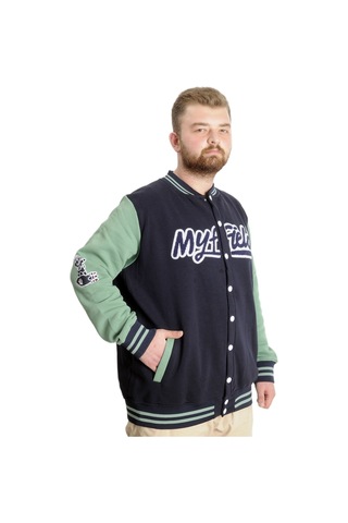 Mode Xl Büyük Beden Erkek Kolej Mont My Field 23626 Lacivert 001