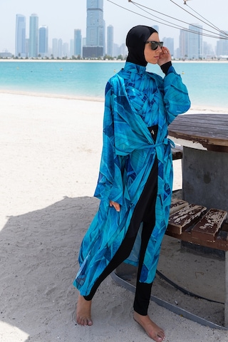 Remsa Mayo Remsa Tesettür Mayo Üzerine Tek Kaftan Kimono Pareo Rp014 Berrin Siyah