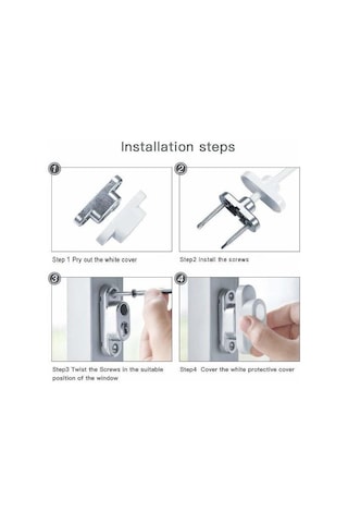 Çelik Halatlı Kilit Pvc Pencere Emniyet Çocuk Güvenlik Kilidi 4a N11.1644
