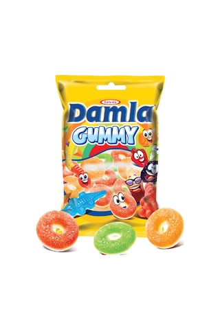 Tayaş Damla Gummy Ring Sour Gummy & Foam Jel Şeker 1 KG