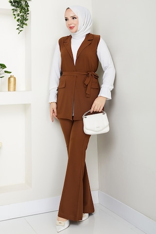 Niyar Yelek Pantolon İkili Takım 1530 - Acı Kahve Acı Kahverengi