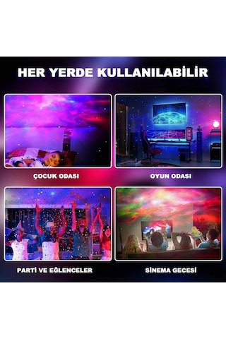 Astronot Projektör Işık, Gece Lambası,çocuk Odası Beyaz