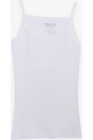 Breeze Kız Çocuk İnce Askılı Atlet Dantelli 3-7 Yaş, Beyaz-beyaz Beyaz