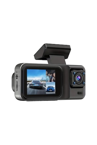 Tenfowee Siyah A98 Üçlü Kamera Araç Dvr - 1080p Full Hd, Gece Görüşü, Döngü Kaydı, Çarpışma Kilidi, 2" Ips Ekran Sd Kart Dahil Değil