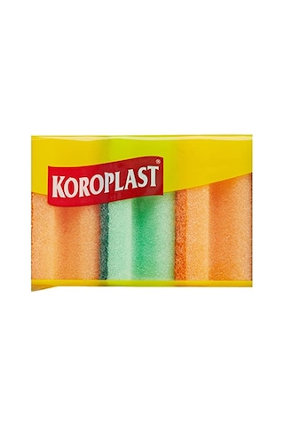 Koroplast Çift Taraflı Oluklu Bulaşık Süngeri 5'li, Çizik & İz Bırakmaz, Yağ Ve Leke Çıkarıcı Mutfak Temizlik Süngeri, Tava, Tencere, Tabak, Bardak, Çatal, Bıçak, Ocak, Tezgah, Cam & Seramik Yüzeyler Açık Indigo