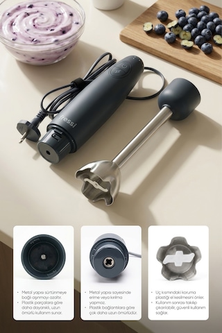 Fressi FR-HB271 1500 W Paslanmaz Çelik Bıçaklı Turbo El Blender