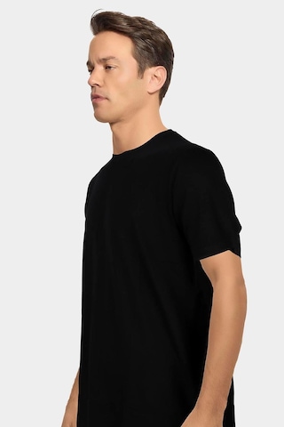 Jiber Erkek Bambu Terletmeyen Hafif Kumaş T-shirt Siyah