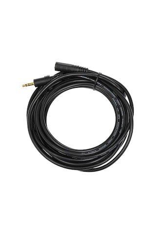 Hombey 5 Metre Siyah 3.5mm Erkek- Dişi Ses Uzatma Kablosu Altın Kaplı Bağlantı