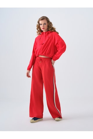Straight Fit Kadın Pantolon Kırmızı
