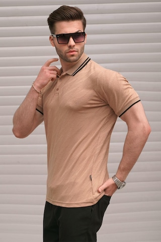Madmext Vizon Polo Yaka Regular Fit Erkek T-shirt 6110-vizon Vizon
