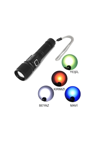 Cree Tg Led 1000 Lümen Göstergeli Fonksiyonel El Feneri Watton Wt-732 Renkli