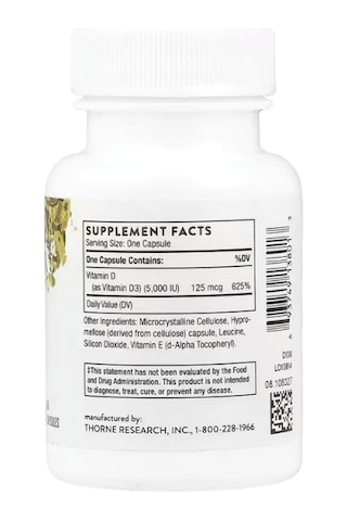 Thorne D-5000 Vitamin D3 60 Kapsül Orijinal Usa Menşeii Dmmedicineden