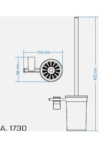 Duxxa A.1730 F1 Krom Klozet Fırçası