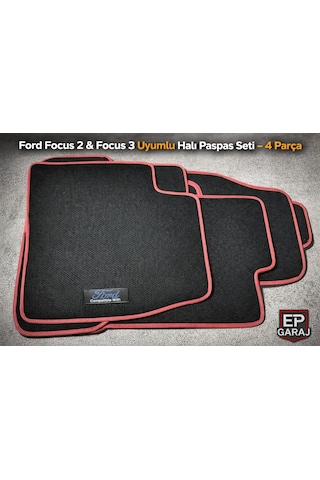Ford Focus 2 Ve 3 Uyumlu Halı Paspas Seti 4 Parça Orta Kalın Tip 2005 2011 2011 2018