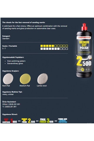 Menzerna 2500 Power Finish Orta Ve İnce Çizik Giderici Pasta 1lt N11.3054