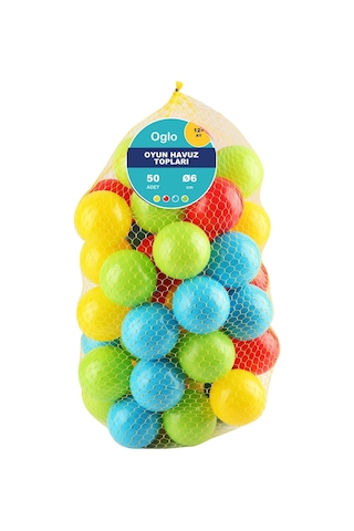 Oyun Havuz Topu 6 Cm 50 Adet Top Havuzu İçin Yumuşak Renkli Toplar, Filede 1+ Yaş Oyun Havuz Topu 6 Cm 50 Adet Top Havuzu İçin Yumuşak Renkli Toplar, Filede 1+ Yaş