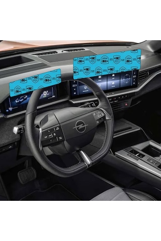 Opel Grandland Gösterge Ve Multimedya Paneli Uyumlu Nano Cam Ekran Koruyucu Set