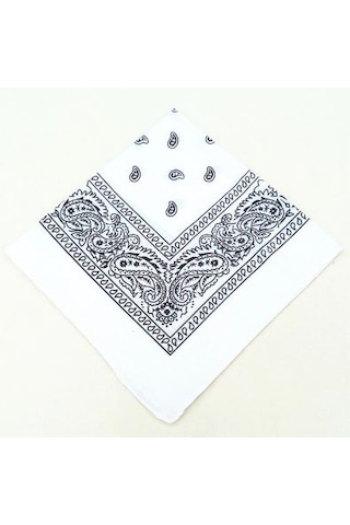 Melek Kare Bandana Fular Beyaz