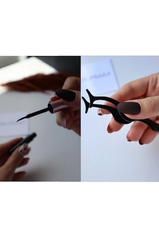 3d Manyetik 6 Adet Takma Kirpik Seti 3 Çift + 1 Adet Likit Eyeliner Yapıştırıcı + Kirpik Cımbızı
