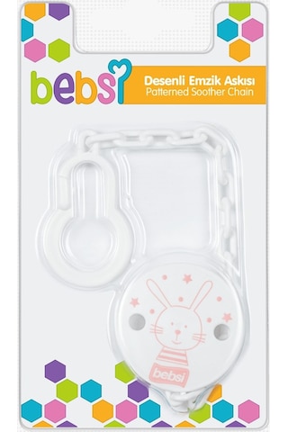 Bebsi Desenli Emzik Askısı 49 Bej - Bebek Mavisi