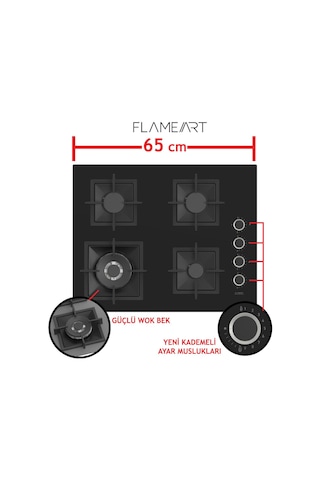 Ferre Flowart Serisi Siyah Ankastre Set SC405-WFA - QBL63CS - D080