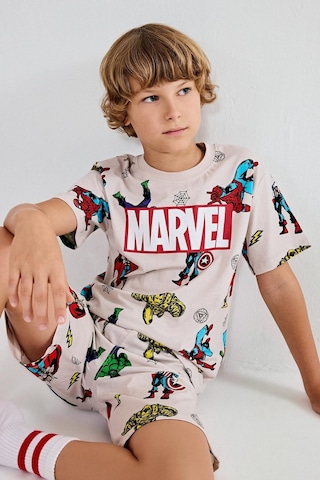 Defacto Marvel Lisanslı Comıcs Regular Fıt 2li Bej Pijama Takımı Erkek Çocuk H8033a826hsgr477 Gri-gr477