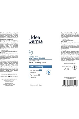 İdea Derma Glikolik Asit Yüz Yıkama Köpüğü 200 ML