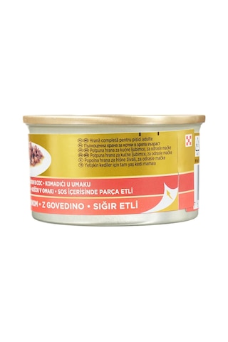 Gold Parça Etli Sığır Etli Yaş Kedi Maması 24 X 85 Gr