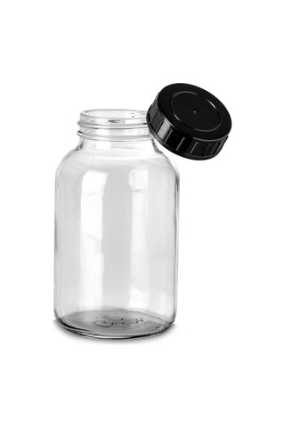 Şeffaf Cam Geniş Boyunlu Numune Şişesi 1000 Ml 100 Adet