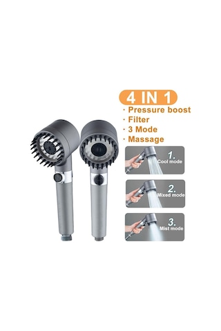 Qianfan Masajlı Filtreli 3 Fonksiyonlu Siyah El Duşu, Siyah