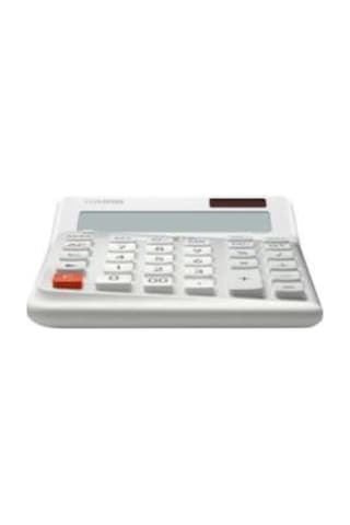 De-12e-we Beyaz 12 Hane Masa Üstü Ergonomik Tuşlu Hesap Makinesi Çok Renkli