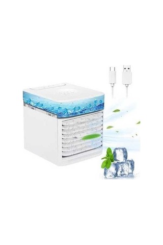 Ebitda 3 Hızlı Usb Soğutucu Fan - 41 Serinleten, Uv Dezenfekte, 7 Renk Led Masaüstü Klima - Ofis/yatak Odası/garaj İçin Etkili Soğutma