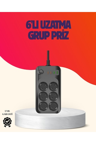 Northcity 6'lı Uzatma Prizi: Usb Type-c Destekli Termal Korumalı 10a 2m 2 M