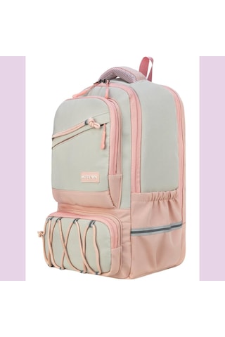 Ortopedik Ultra Lüx Büyük Boy 45 32 25 Cm Su Geçirmez Laptop Bölmeli Sırt Çantası Pembe