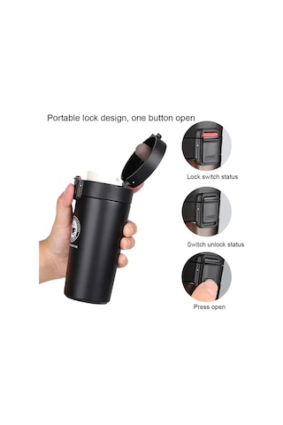 500 Ml Termal Kupa Sızdırmaz Termos Kupa Kahve Çift Duvar 304 Diğer Siyah