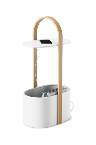 Umbra Depolama Ve Kablo Yönetimli Bellwood Yan Sehpa, Beyaz 9.5" X 13.7" X 27" Sku: Smg8690010218636 Açık Ceviz
