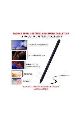 Novstrap Tablet Kalemi Stylus Spen Samsung Galaxy Tab S10 S9 S8 S7 Fe Ultra Plus S6 Lite İle Uyumlu