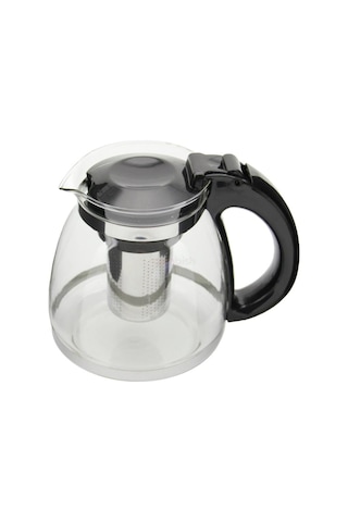 Perotti Isıya Dayanıklı Cam Demlik Süzgeçli Bitki Demliği 1500 ML Siyah