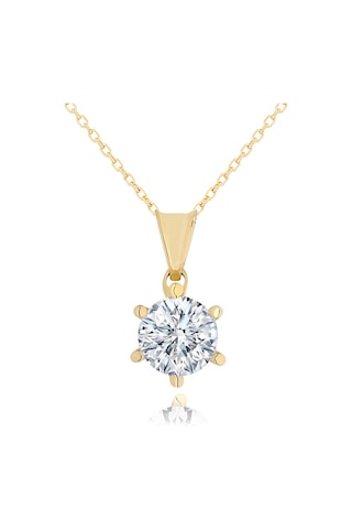 Chavin 2 Carat Swarovski Tektaş Gümüş Kadın Kolye Dh18Sr