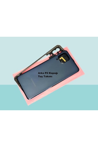 Tkgz Samsung Uyumlu Galaxy M32 Full Kasa Arka Kapak Batarya Kapağı - Siyah Çok Renkli