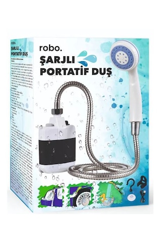 Robo Şarjlı Portatif Taşınabilir Duş Beyaz