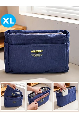 Travel Büyük Fermuarlı Çanta İç Düzenleyici, Lacivert 361982278 Mavi